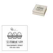Fresh Farm Eggs Cartonアドレス2 ラバースタンプ (押印)