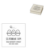 Fresh Farm Eggs Cartonアドレス ラバースタンプ (押印)