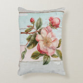 Fresh flowers Modern rustic painted wood Artsy アクセントクッション (正面(垂直))