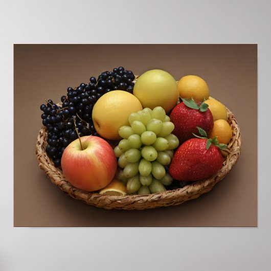 Fresh Fruit Basket Colorful Healthy Food Photo ポスター (正面)