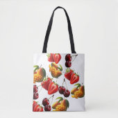 Fresh Fruit Pattern – Strawberry, Cherry & Mango A トートバッグ (正面)