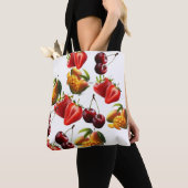 Fresh Fruit Pattern – Strawberry, Cherry & Mango A トートバッグ (クローズアップ)