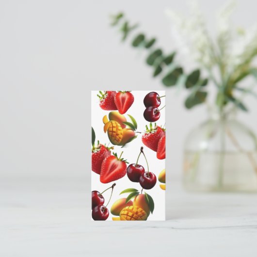 Fresh Fruit Pattern – Strawberry, Cherry & Mango A 名刺 (スタンド正面)