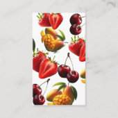 Fresh Fruit Pattern – Strawberry, Cherry & Mango A 名刺 (正面)