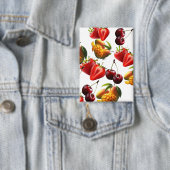 Fresh Fruit Pattern – Strawberry, Cherry & Mango A 缶バッジ (インサイチュ)