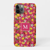 Fresh Fruit Strawberry & Lemon Monogram - Pink Case-Mate iPhoneケース (裏)