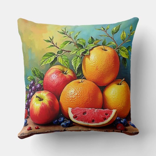 Fresh Fruits in a Perfect Mix Design クッション (裏面)
