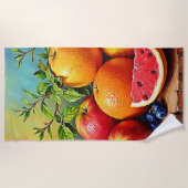 Fresh Fruits in a Perfect Mix Design ビーチタオル (正面)