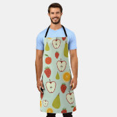 Fresh fruits in a seamless repeating pattern エプロン (着用した状態)