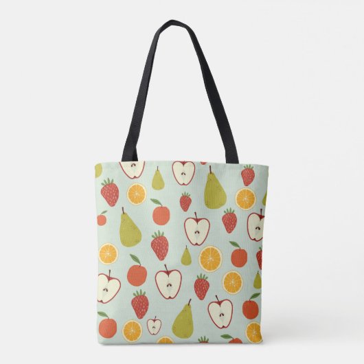 Fresh fruits in a seamless repeating pattern トートバッグ (裏面)