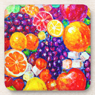 "Fresh Fruits Pattern" Cute Art. Buy Now コースター
