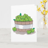 Fresh Green Apple Harvest Barrel Granny Smith カード (黄色い花)