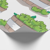 Fresh Green Apple Harvest Barrel Granny Smith ラッピングペーパー (角)