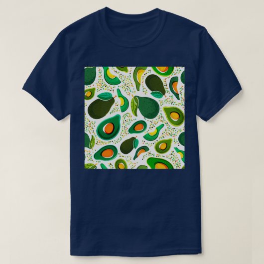 Fresh green avocado isolated on white background tシャツ (デザイン正面)
