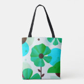 Fresh Green Floral Modern Tote Bag トートバッグ (裏面)