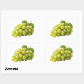 Fresh Green Grapes with Leaves Sticker 長方形シール (シート)