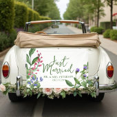 Fresh Greenery Just Married Car Banner 横断幕