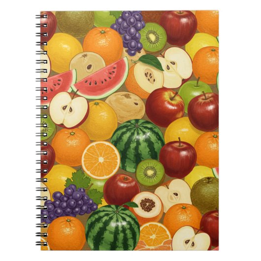 Fresh Harvest |  Fruits Pattern  ノートブック (正面)