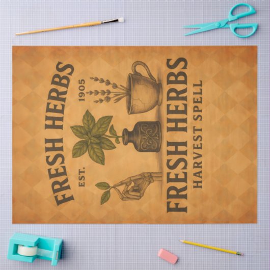 Fresh Herbs – Vintage Botanical Decoupage 薄葉紙 (クラフト)