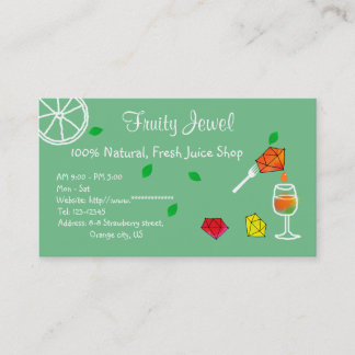 Fresh Juice Shop Name Card Jewel 名刺