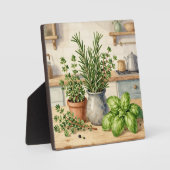 Fresh Kitchen Herbs Watercolor  フォトプラーク (正面)