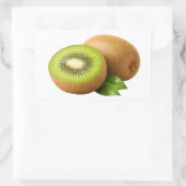 Fresh Kiwi Slice And Whole Fruit Sticker 長方形シール (バッグ)