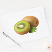 Fresh Kiwi Slice And Whole Fruit Sticker 長方形シール (封筒)