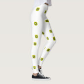 "Fresh Kiwis on White Background – Minimalist Frui レギンス (右)