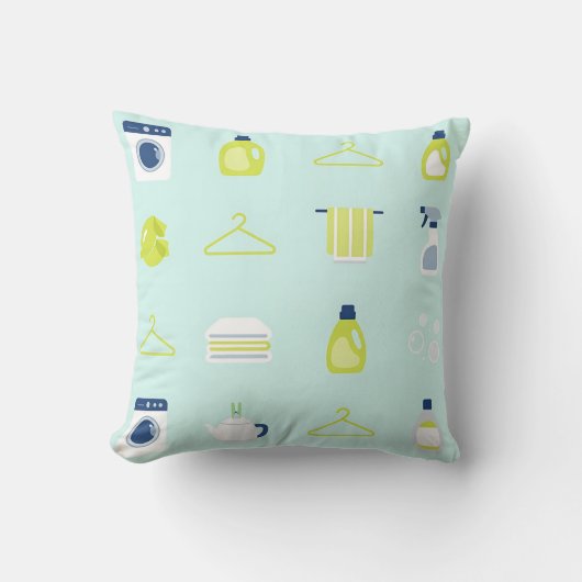 Fresh Laundry Day Pattern クッション (正面)