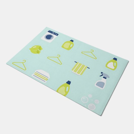 Fresh Laundry Day Pattern ドアマット (アングル)