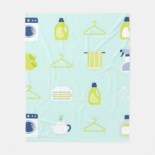 Fresh Laundry Day Pattern フリースブランケット (正面)