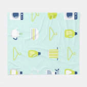 Fresh Laundry Day Pattern フリースブランケット (正面(横))