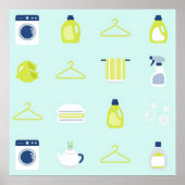 Fresh Laundry Day Pattern ポスター (正面)