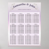 Fresh Lavender Wedding Seating Chart ポスター (正面)
