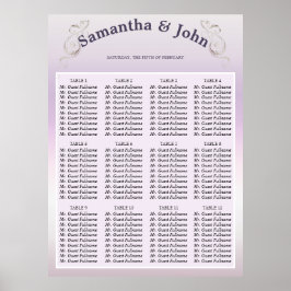Fresh Lavender Wedding Seating Chart ポスター