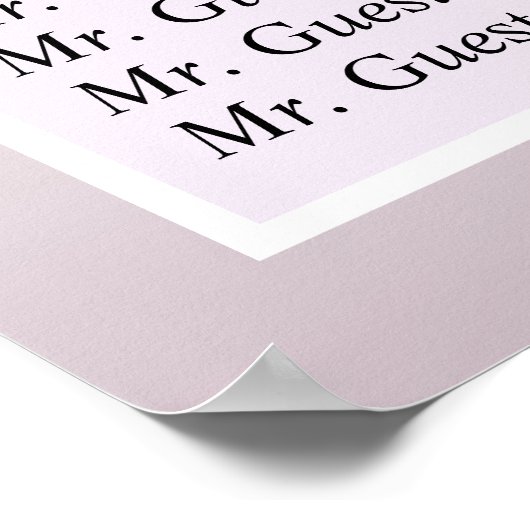 Fresh Lavender Wedding Seating Chart ポスター (角)