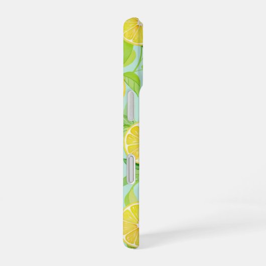 Fresh Lemon and Lime Botanical Pattern Phone Case iPhone 16ケース (右側面)