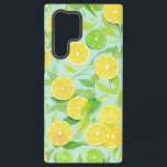 Fresh Lemon and Lime Botanical Pattern Phone Case Samsung Galaxy S22 Ultraケース<br><div class="desc">A cheerful phone case featuring a refreshing design of lemons and limes. The light, watercolor-style illustration showcases juicy fruit slices and green leaves in a breezy, clean arrangement. It's a delightful design that will brighten your mood every time you see it. Perfect for a personal treat or as a great...</div>