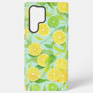 Fresh Lemon and Lime Botanical Pattern Phone Case Samsung Galaxy S22 Ultraケース