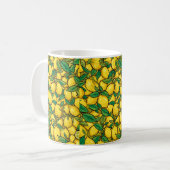  Fresh Lemon Citrus Pattern コーヒーマグカップ (正面左)