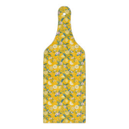 Fresh Lemon Floral Botanical Pattern  カッティングボード