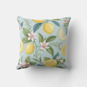 Fresh Lemon Floral Botanical Pattern クッション (裏面)