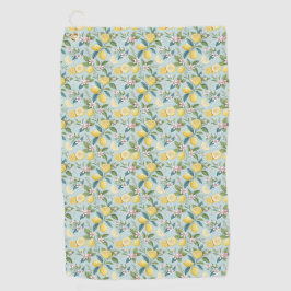 Fresh Lemon Floral Botanical Pattern  ゴルフタオル