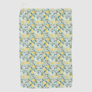 Fresh Lemon Floral Botanical Pattern  ゴルフタオル