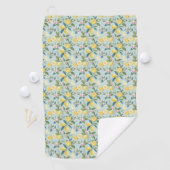 Fresh Lemon Floral Botanical Pattern ゴルフタオル (インサイチュ)
