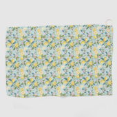 Fresh Lemon Floral Botanical Pattern ゴルフタオル (横)