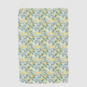 Fresh Lemon Floral Botanical Pattern ゴルフタオル (正面)