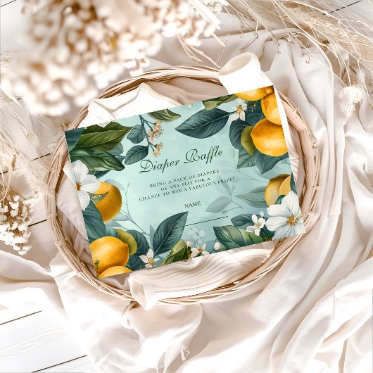 Fresh Lemon Grove Baby Shower Diapper Raffle エンクロージャーカード