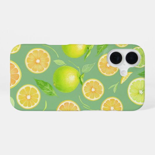 Fresh Lemon & Lime Citrus Phone Case iPhone 16ケース (裏面横)