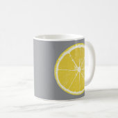 Fresh Lemon Slice on Grey Modern Mug コーヒーマグカップ (正面右)